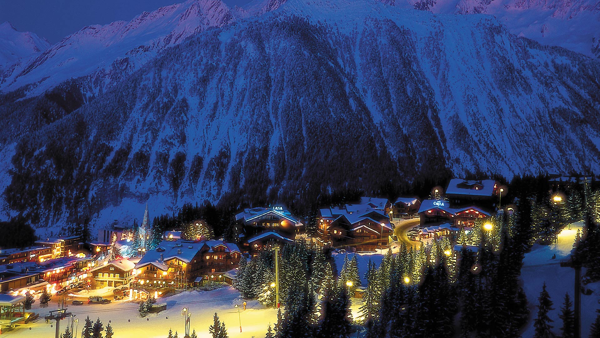 Courchevel at night