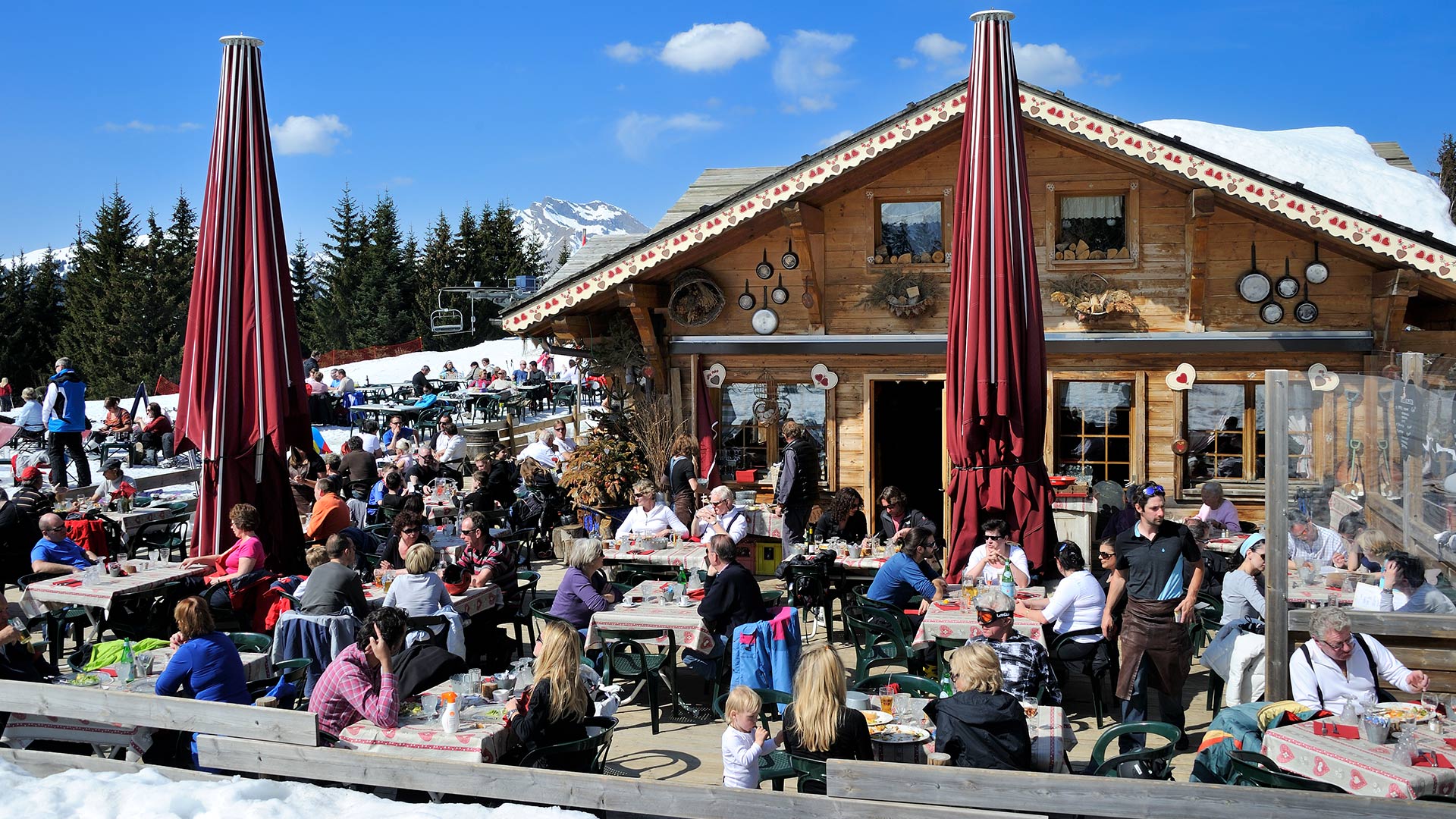 A mountain restaurant in the Portes du Soleil ski area