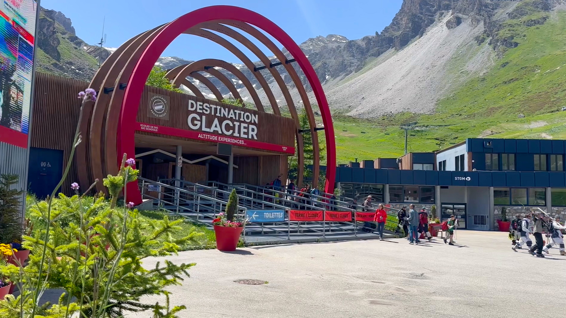 The Funicular for the Grande Motte Glacier