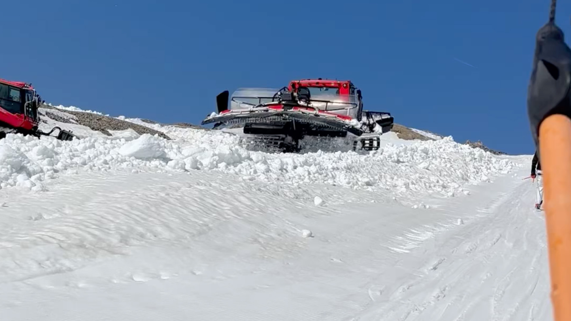 Piste Bashers beside the lift