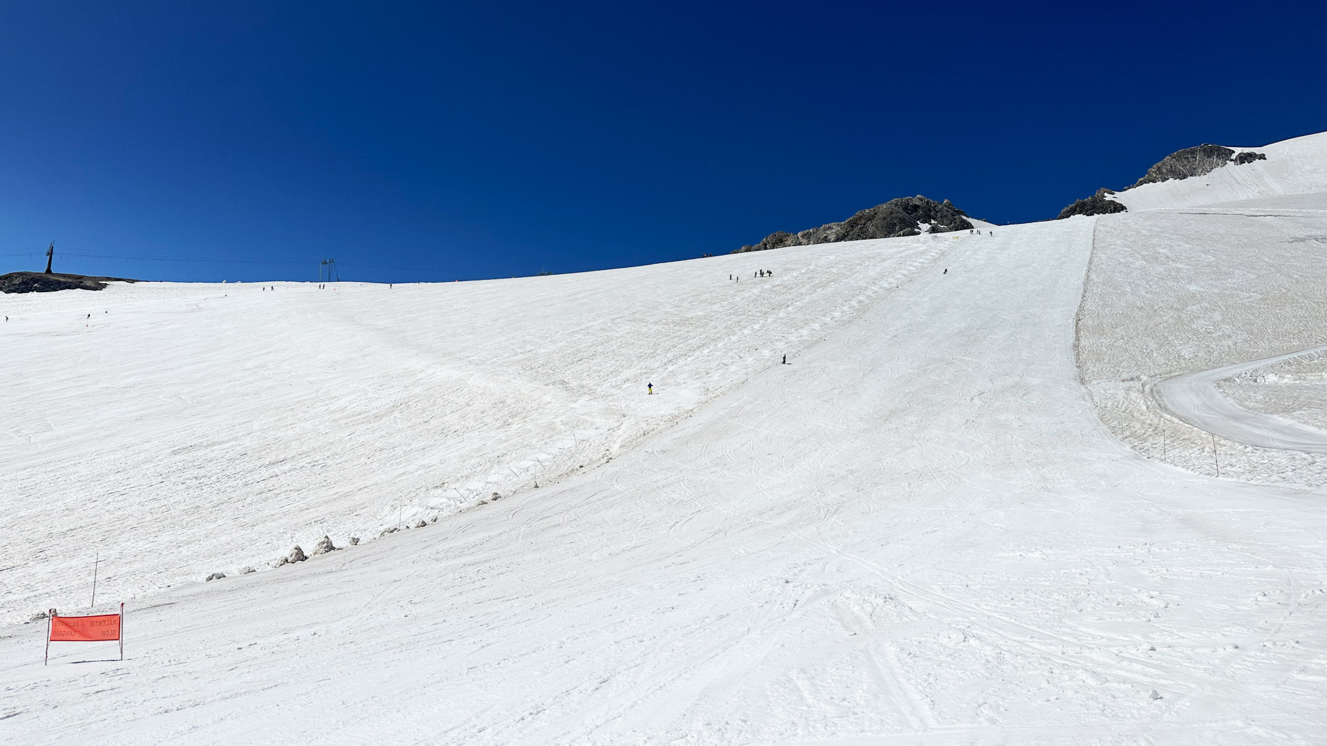 Summer ski conditions on Tignes' glacier